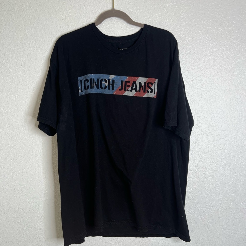 Cinch Patriotic Distressed Look Logo Tee Size XXL